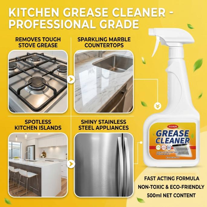 Household Multi-Purpose Cleaner 500ml – Effective Spray & Wipe for Kitchen, Bathroom, Appliances, Floors, and Toilets