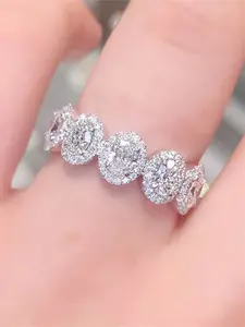 1 PC Fashion Cubic Zirconia Elegant Engagement Ring For Women For Wedding Anniversary Jewelry Gift, Artificial Zircon Rings