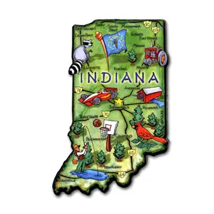 Indiana Artwood State Magnet Souvenir by Classic Magnets