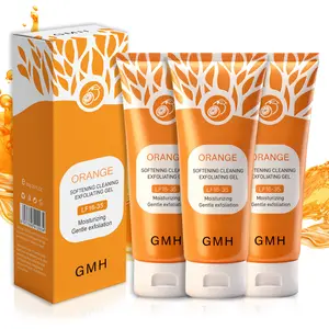 3 Pcs Orange Softeing Cleaning Exfoliating Gel LF16-35 - Moisturizing Gentle Exfoliation for Face & Body, Deep Cleansing, Nourishing & Moisturizing, Suitable for All Skin Types Exfoliator Moisture Moisturize Moisturizer Hydrate Body Care Products
