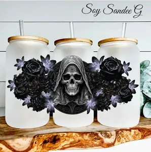 Gothic Skull & Black Roses - UVDTF Wrap for cups/hard surfaces sticker