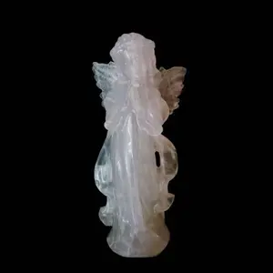 Hand-Carved Natural Fluorite Angel Figurine (450g)