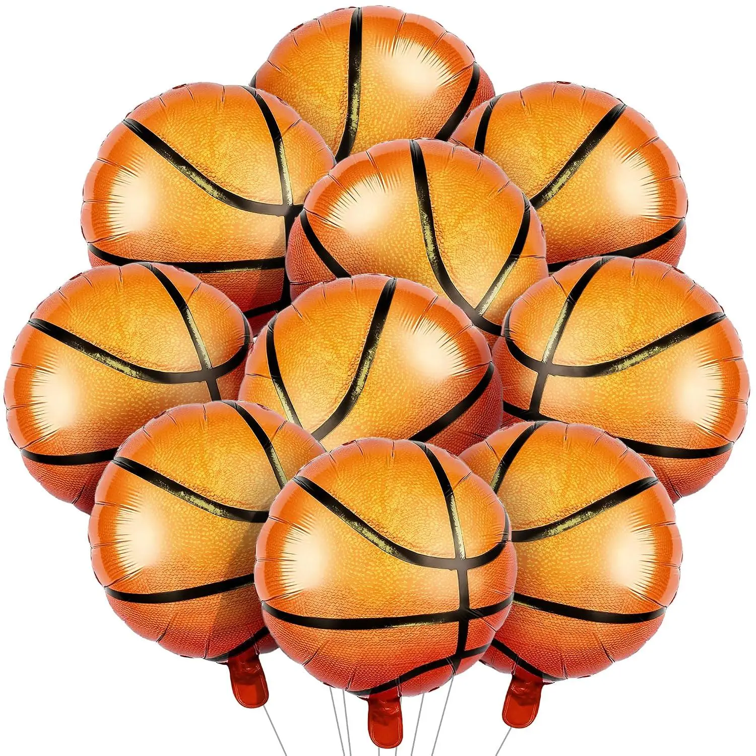10Pcs Basketball Balloons 18 Inchbasketball Balloon Garland Kit For Sports Theme Birthday Party & Game Day Decorations