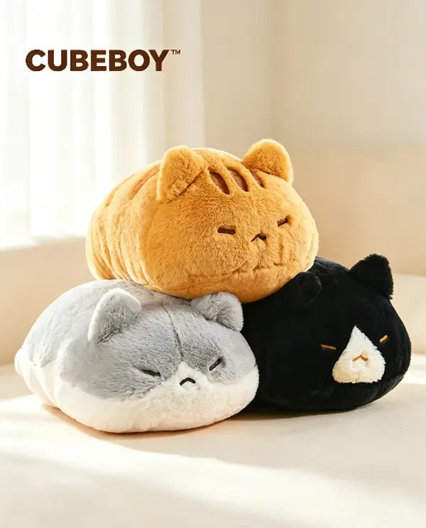 CUBEBOY Cat Pillow Doll Birthday Gift Cute Girl Sleeping Plush Pillow Napping Pillow