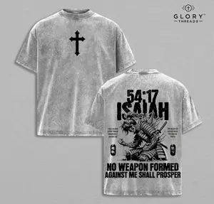 Isaiah 54:17 Bible Verse T-Shirt Vintage Washed, No Weapon Formed Against Me Shall Prosper Tee, Christian Faith Streetwear, Jesus Apparel, Christian Bible Verse, Easter Christmas Outfit, Church Outfit