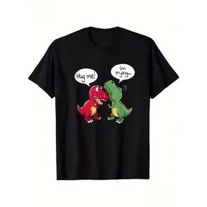 "Hug Me I'm Trying" T-Rex Funny Graphic Cotton T-Shirt, Humor Comfort Tee, Cute Dinosaur Fashion Outfit, Oversized Casual Shirt, Birthday & Gift For Him Her