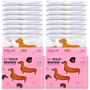 So Fetch Eye Patches | Dachshund Brightening Undereye Hydrogel Masks | Vitamin C & Green Tea Infused | 16 Pack
