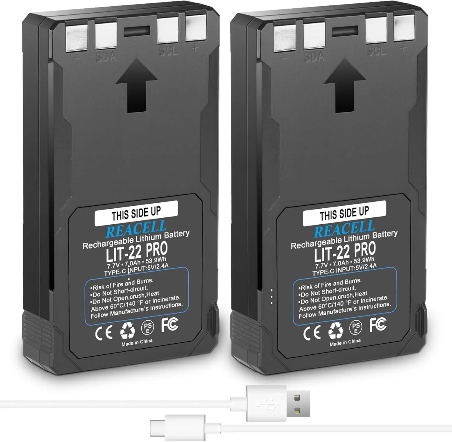 【Hunting Season】2 PCS LIT-22 Rechargeable Lithium Battery Pack, 7000mAh High Capacity Flex M Batteries Compatible for Spypoint Cellular Trail Camera Flex-M, Flex G-36, Flex-Plus, Flex-S