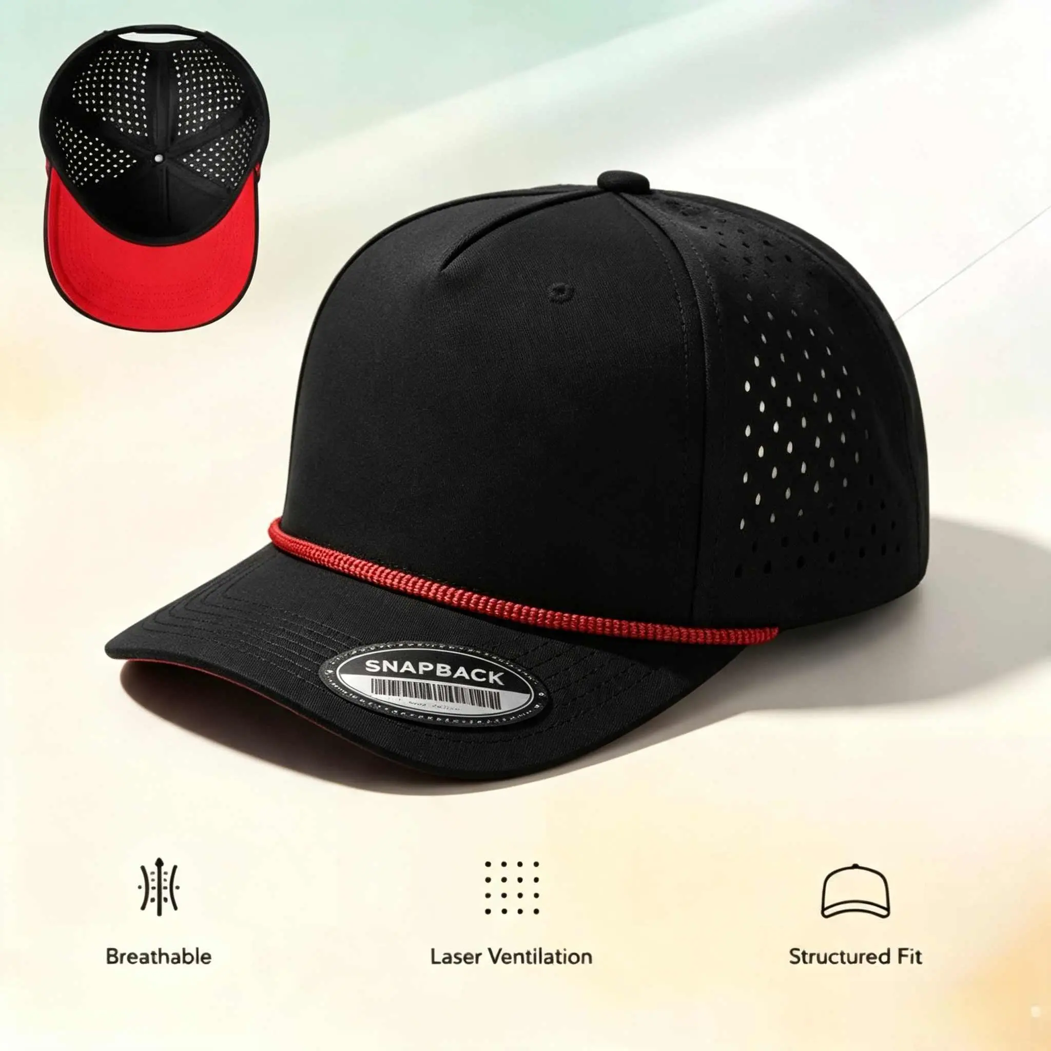 Sun protection baseball cap, laser-punched semi-mesh surface, suitable for both men and women, ideal for outdoor sports