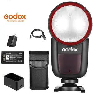 Godox V1 V1-C V1C USA Version Camera Flash for Canon Camera Flash Speedlite Speedlight,76Ws 2.4G TTL1/8000 HSS,480 Full Power Shots,1.5s Recycle Time,2600mAh Li-ion Battery,10 Levels LED Modeling Lamp