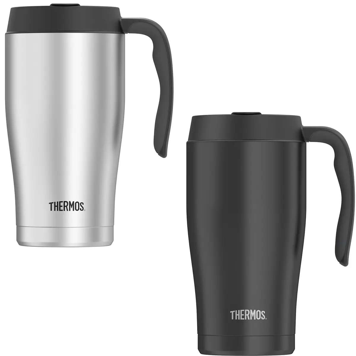 Thermos 22 oz. Vacuum Insulated Stainless Steel Tumbler with Handle, Portable Insulation Drinkware with Lid for Camping & Hiking, Vacuum Seal, 22Oz, Hiking Camping