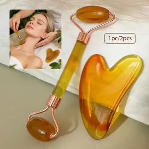 Facial Beauty Massage Tool Set, 1pc/2pcs Smooth Manual Roller Massager, Body Back Scratching, Skincare Tools, Home Use, Facial Care, Spa Supplies