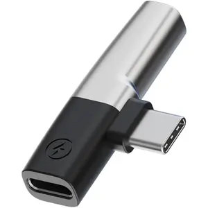 Multifunction USB C Male To 3.5mm & USB C Female Sound Converter 2 In 1 USB C To 3.5mm Headphone Adapter For Phones