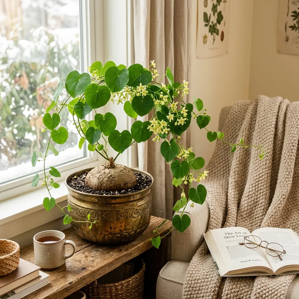 Stephania Erecta Bulb Caudex Plant Unique Houseplant Rare Looking Succulent Style Plant Indoor Garden Collector Plant