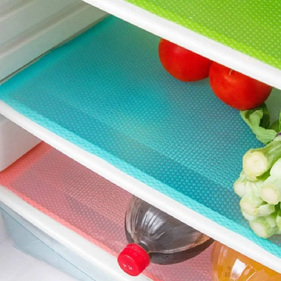 Refrigerator Mats Set | Washable Fridge Shelf Liners Coasters Tableware
