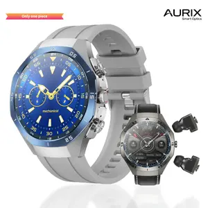 F33 Smart Watch for Men with Built in Earbuds Bluetooth Calling 139 Inch HD Round Display Heart Rate Sleep Blood Oxygen Tracking Daily Office Wear Business Tech Style Sports Smart Watch Fitness Tracker Waterproof Smartwatch