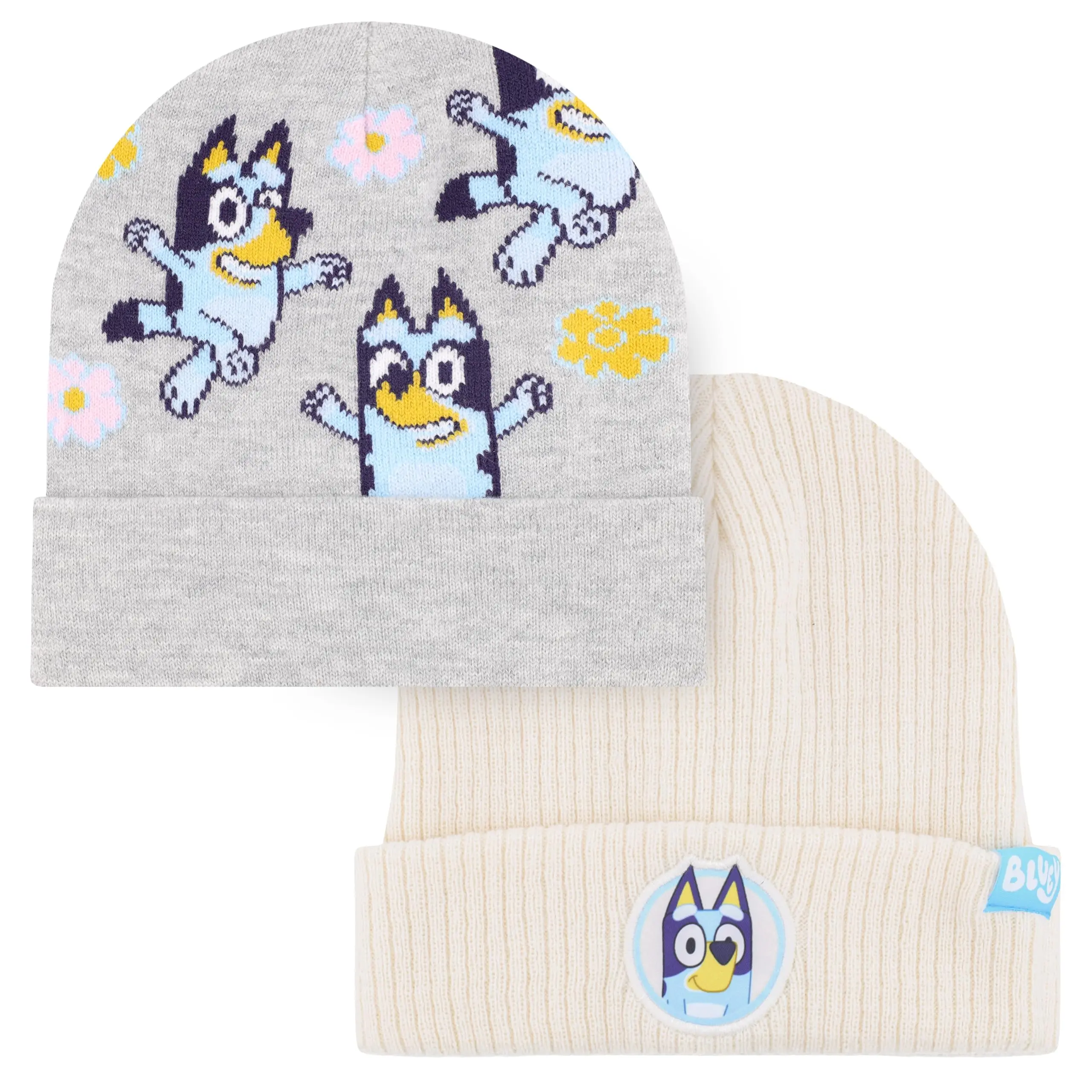 Bluey Toddler Winter Hat 2-Pack – Soft Knit Beanies with Warm Cuffed Design – Cozy Hats for Boys & Girls Ages 2–5