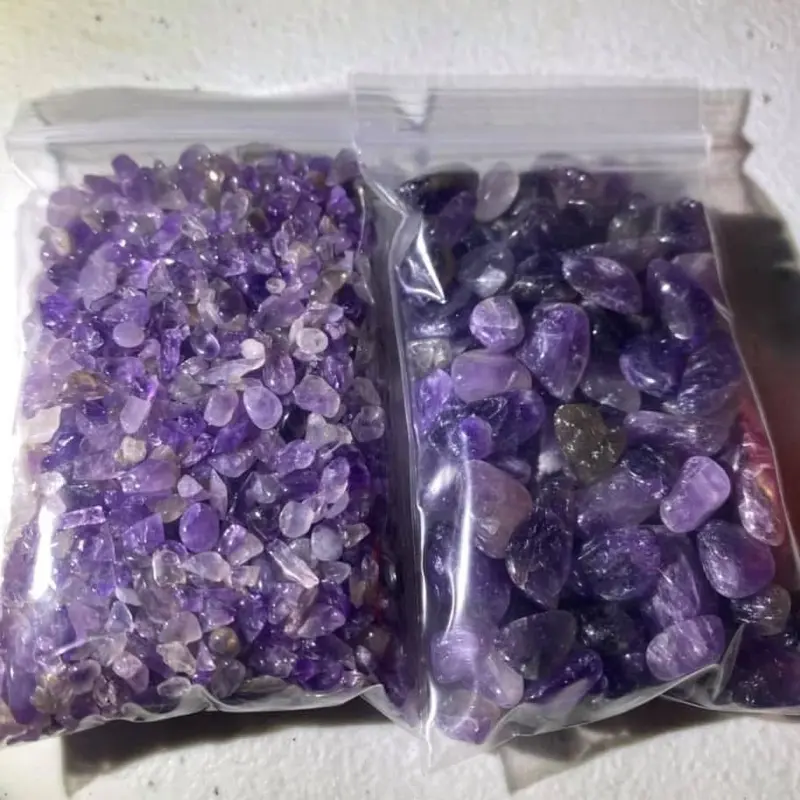 Natural Amethyst Crystal Chips, 2oz Raw Healing Gemstone Chips for Jewelry Making, Home Decoration