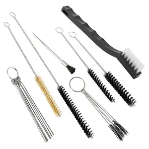 17pcs Multi-Purpose Metal Spray Gun Cleaning Kit with Multi-Size Nylon Bristles, Car Cleaning Tools, Car Detailing Accessories