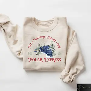 Polar Express Shirt, Christmas Gift For Family, Xmas Crewneck Sweater, Merry Christmas Hoodie, Christmas Gift Ideas, Family Gift  B5