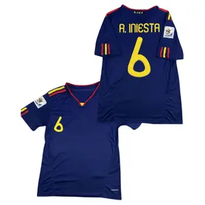 Retro Away Soccer Jersey – Iniesta #6 World Cup Style Shirt, Quick-Dry Athletic Football Fan Apparel