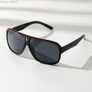 Vintage Classic Aviator Sunglasses for Men, Retro PC Plastic Frame Shades with Decorative Lines, Lightweight Casual Eyewear, Comes with glasses strap and gift packaging, all-season wear for cycling, outdoor sports and daily casual outings tiktokshopspring
