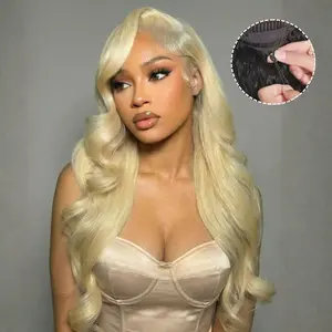 【New In】UNice Glueless 613 Blonde Body Wave Wig with Drawstring 13x4 HD Lace Frontal Human Hair Wigs Natural Hairline Beginners Friendly
