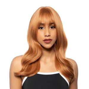 Pumpkin Spice' 17-inch Sunkissed Ginger Golden Blonde Blend (Dominantly Orange, Blonde Tones) Layered Waves Synthetic Wig | 【Heat Resistant】【Cap Included】 | *Video Exclusive* #video