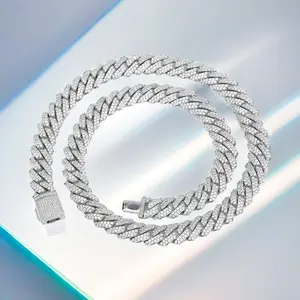 Moissanite (Man-made) Jewelry Cuban Link jazz Chain or Bracelet for Men -Link Chain Jewelry for Party Versatile Party | Rugged Elegance,Hip-Hop Chain,personalized Decor Match Daily Clothe