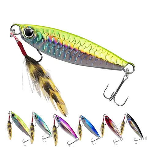 Fish Scale Pattern Bold Iron Lures with Bite Cue - Multi-Water-Layer Use Jigging Jigs, Universal Fishing Gear and Equipment