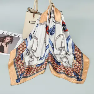 【Live Benefits】ISEE Elegant Satin Scarf with Intricate Chain & Equestrian Design#SpringStatements#greenish#TikTokShopSpringGlowUp