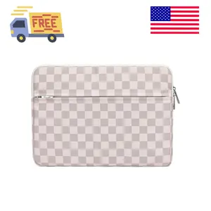 Neutral Checker Pattern Laptop Sleeve 15 Inch 15 Case and 15.6 Laptop Bag