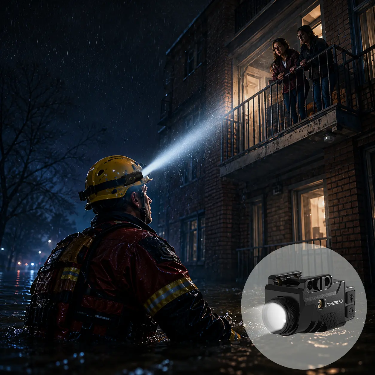 800 Lumen Emergency Rescue Firefighter Security Outdoor Multi-Function Flashlight