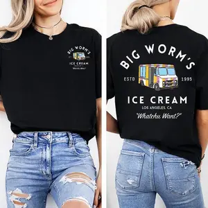 Big Worm's Ice Cream Whatchuwant Classic Cotton T-Shirt Unisex Tee Funny Don't Mess with My Wife Husband Tee for Year Round Comfort