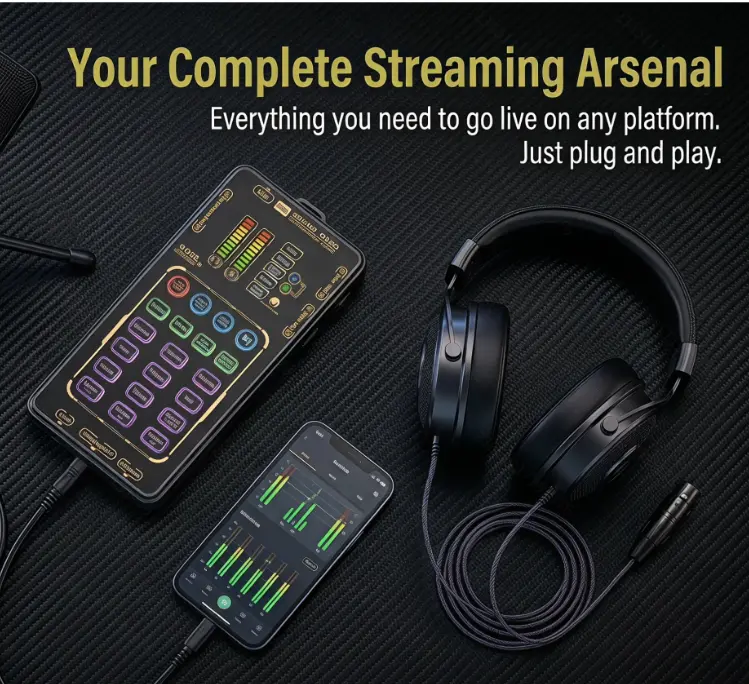 Portable X55 Pro voice changer kit, multifunctional voice changer set, multifunctional mini sound card, comes with 8 voice change modes and fun sound effects, perfect for gaming, dubbing, a must-have for content creators, vias payment