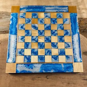 Ocean Cloud Maple Wood Chess Board (INCLUDES PIECES)