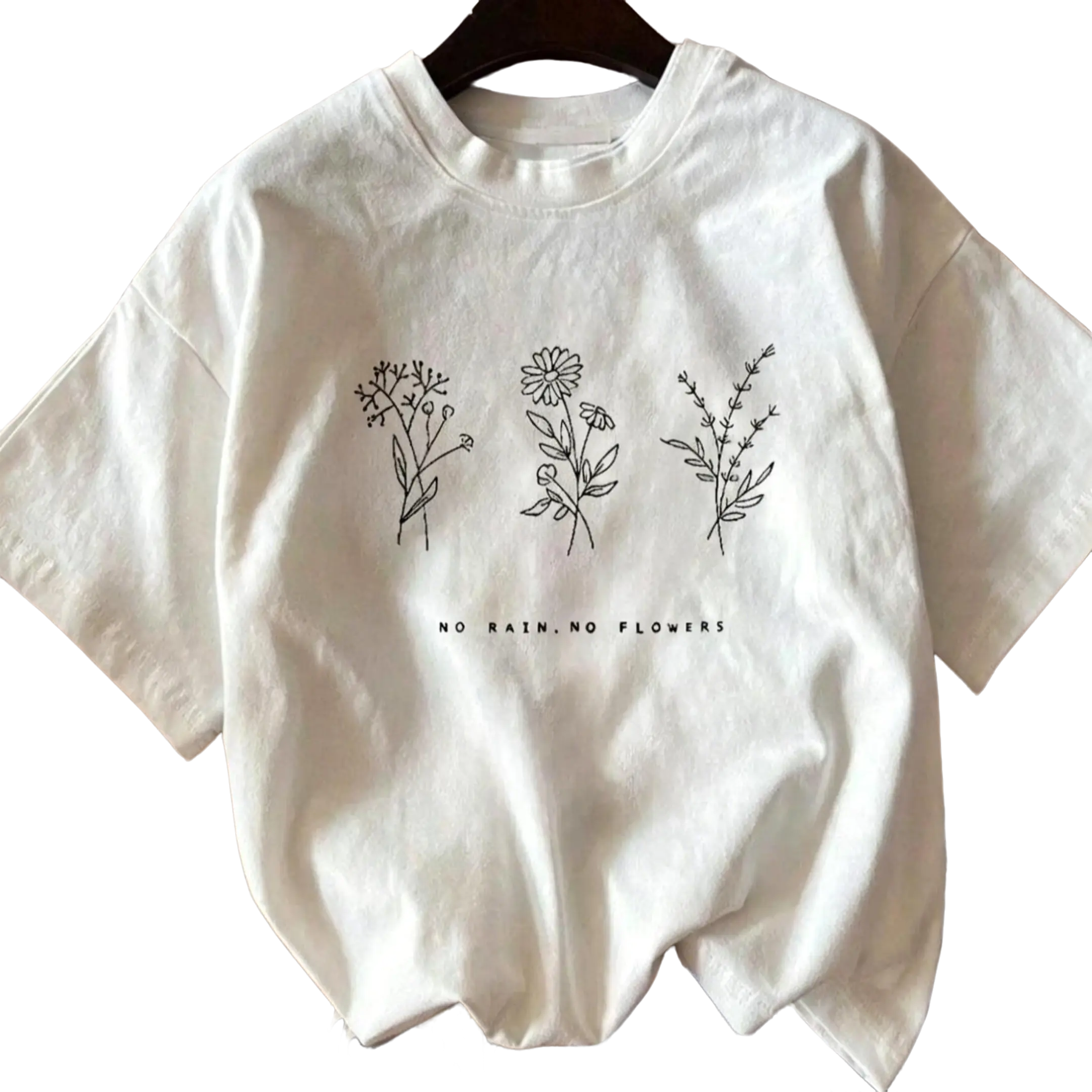 Women's Floral & Letter Print Round Neck Tee, Casual Short Sleeve Crew Neck T-shirt for Summer, Fashion Women's Top for Daily Wear
