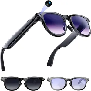 AI  Glasses with Camera, 8MP Camera Glasses, 4K  Video Recording Glasses, AI Sunglasses with Cameras, 3 Lenses,  Glass,Real Time Translation, ChatGPT AI Voice Assistant, Open-Ear Audio