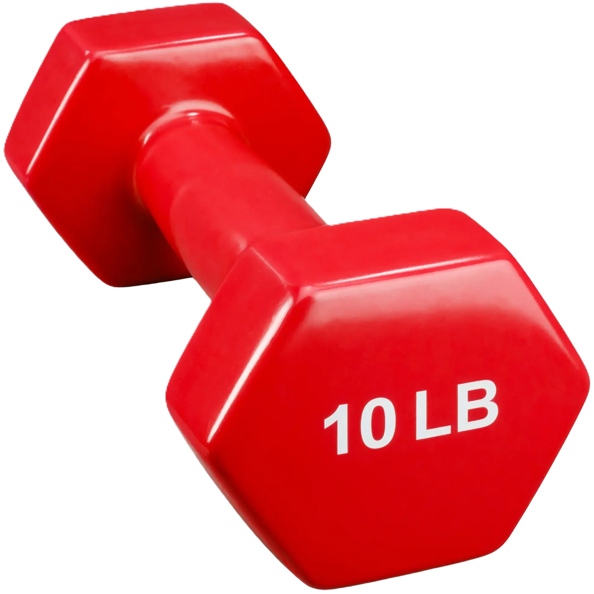 French Fitness Colorful Hex Vinyl Dumbbell 10 lbs - Single (New)