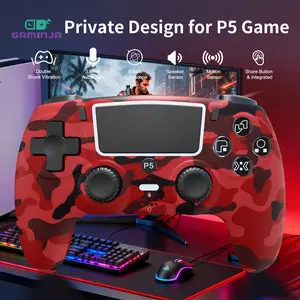 Gaminja P55 Wireless Game Controller for Ps5 Console, Dual Motor Vibration, 6-Axis Gyroscope, Touch Panel, 3.5mm Headphone Jack, Holiday Gift for Kids