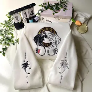 T00.thless and Light F4ry Embroidered Sweatshirt, Cute Dragon Couple Pullover For Fans Of Fantasy Animated Movies Hoodie