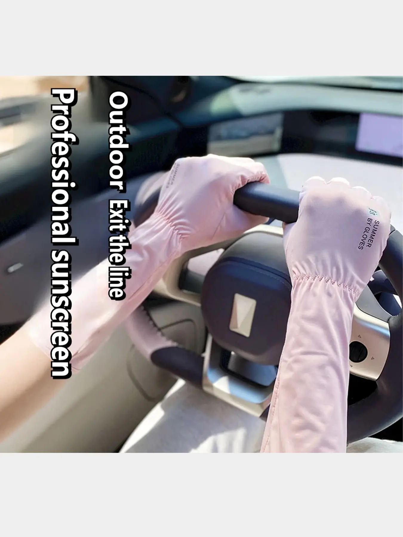 Summer Long Gloves for Women, UV Protection Cycling Gloves, Breathable Anti-Slip Touchscreen Gloves, Extended Ice Silk Sunshade Gloves, Non Slip Gloves