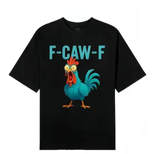 Women's Fitted Figure-Flattering Short-Sleeve Chicken Animal Graphic T-Shirt - Comfortable Lightweight Black Cotton Round Neck Everyday Casual Tee for Bird Lovers, Summer Vibes Outdoor Fun