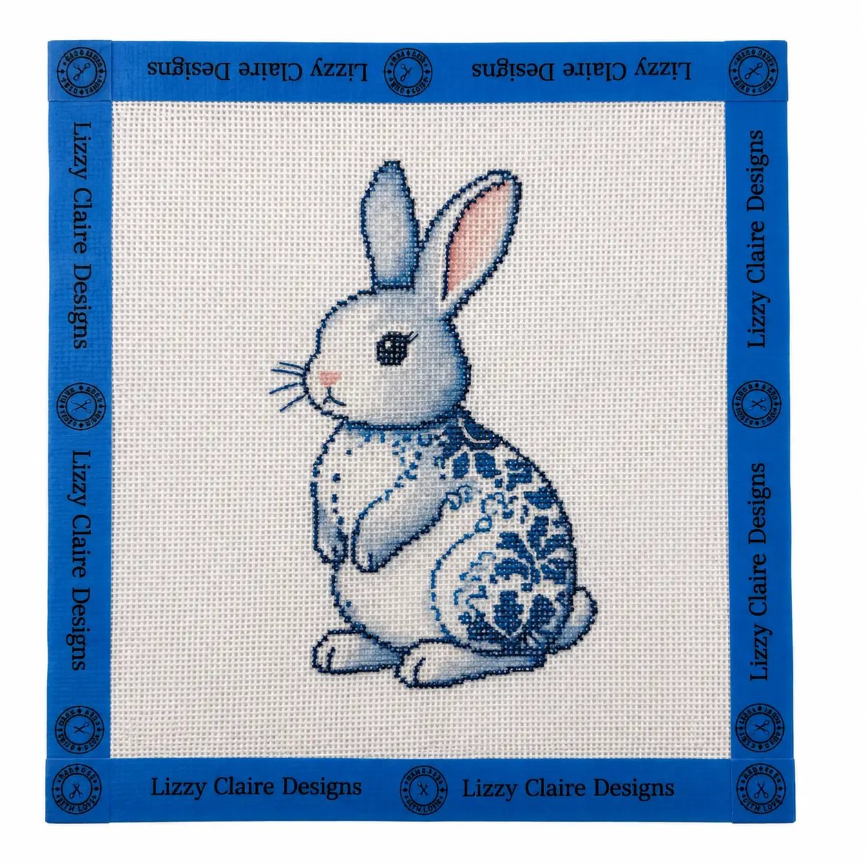 Chinoiserie Easter Bunny - 18 mesh - 8 x 8 - Needlepoint Canvas