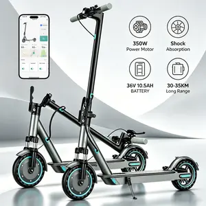 10.5AH Battery Front and rear shock absorption  daily commuting Electric Scooter, endurance mileag=19miles 350W Motor, 30km/h Max Speed, 8.5" Tires, APP Control, Foldable for Adults/Teens, 120kg Load.