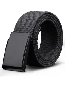 Canvas Nylon Belts Men Black Automatic Buckle Unisex Women Large Big Size Jeans Belts Plus LONG Extra Size 160 150 140 130cm Casual Business Belt Casual Web Belt