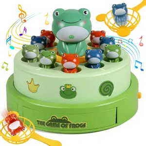 Bounce and Catch Frog, Pop Out Catch Toys for Ages 3-13, Musical Rotate Bounce Catch Board Game Interactive Kids Toys, 3 Years Old Boys Girls Toy Gifts Fun Bouncing