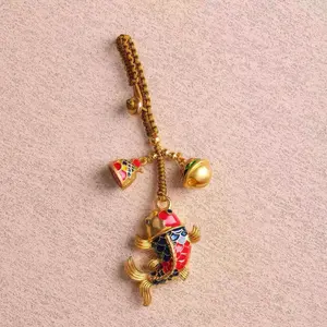 Lucky Koi Fish Cartoon Style Design Car Keychain, Cute Car Keychain with Blessing and Prosperity Pendant, Car Interior Decoration Accessories for Women & Girls, Lucky Koi Symbol, Charming Accessories, Versatile Gift