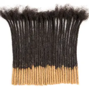 DAIXI  T1B/27 8-inch Honey Blonde Tips Dreadlock Extensions Handmade Human Hair Locs For Men Women 0.4cm 0.6cm 0.8cm Full Head Crochet Hook