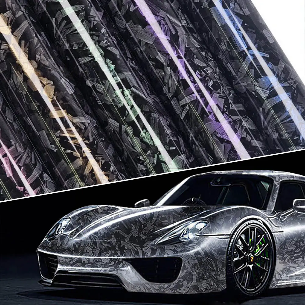 Gloss Gradient Forged Carbon Fiber Vinyl Wrap | DIY Car Exterior Interior & Home Decoration, 1ft x 5ft